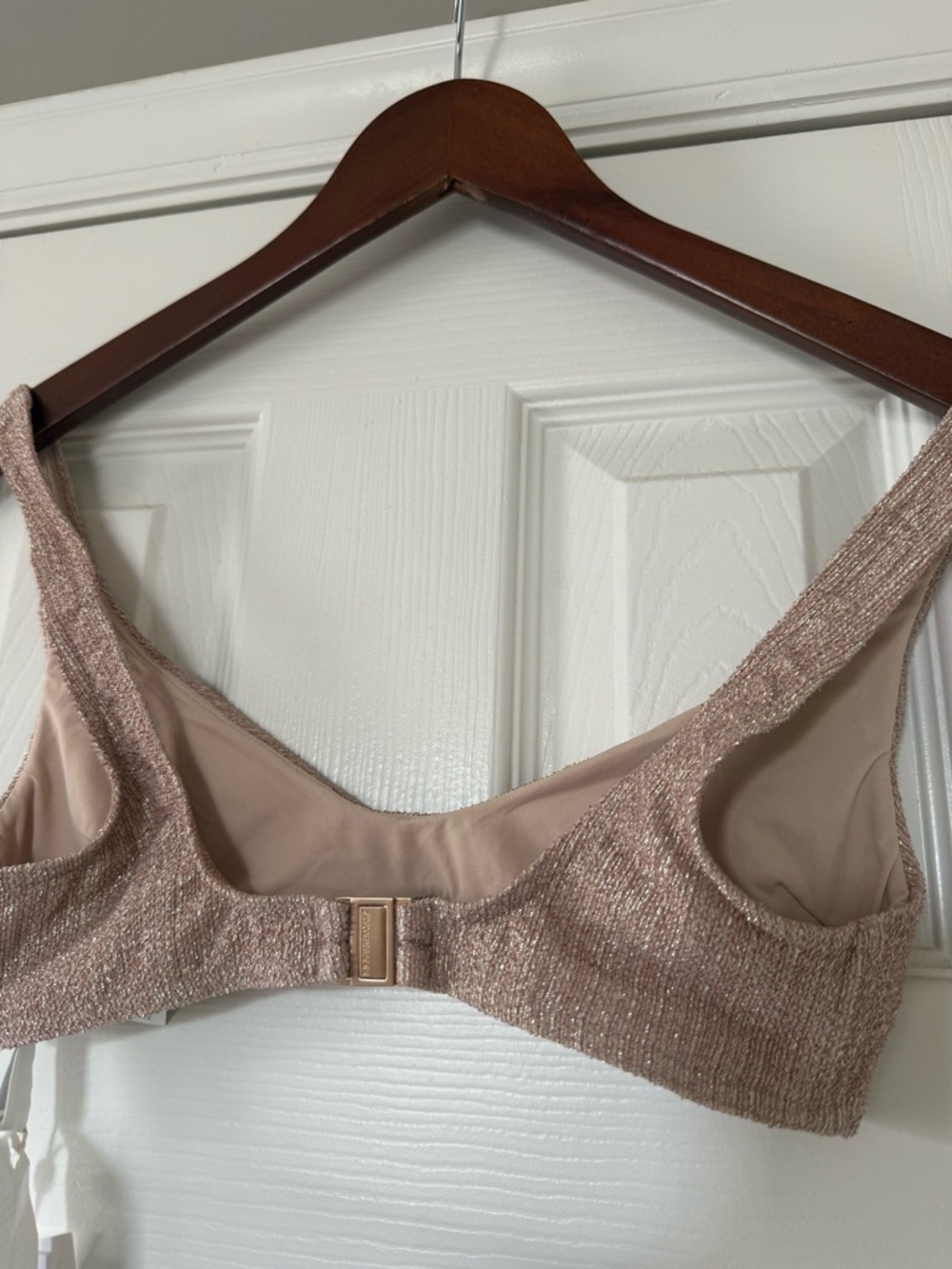 New Zimmermann Swim Metallic Texture Nude Color Scoop Bikini Top size 0 - Picture 4 of 8